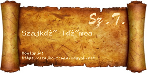 Szajkó Tímea névjegykártya