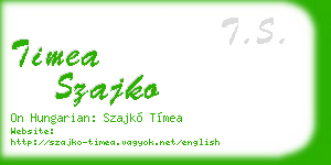 timea szajko business card