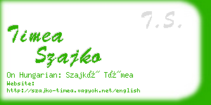 timea szajko business card